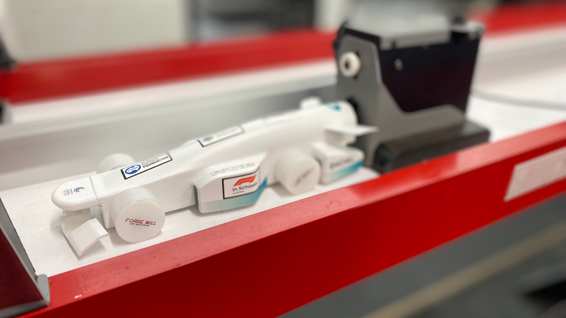 F1 in Schools branded miniature formula 1 car