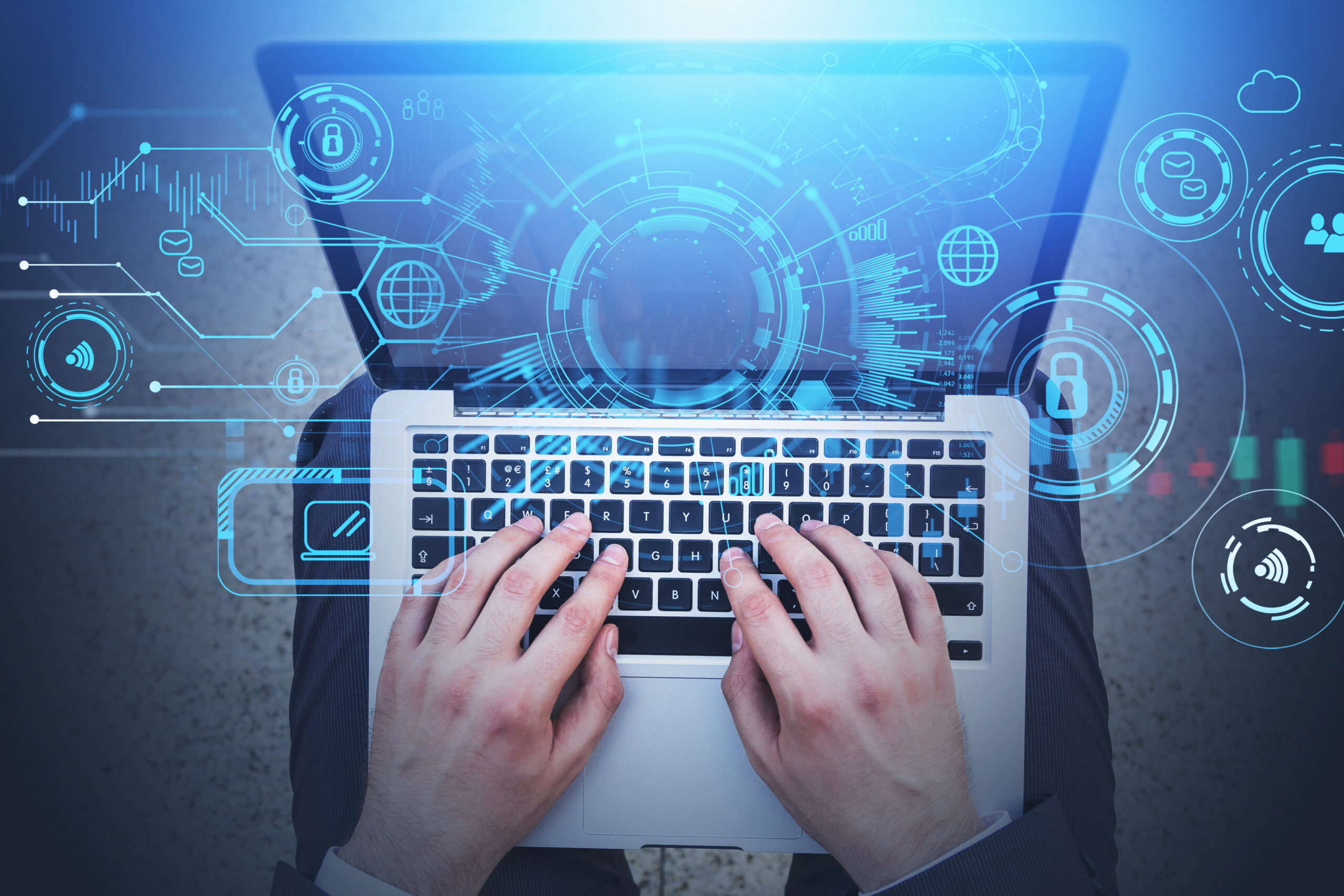 Person typing on computer