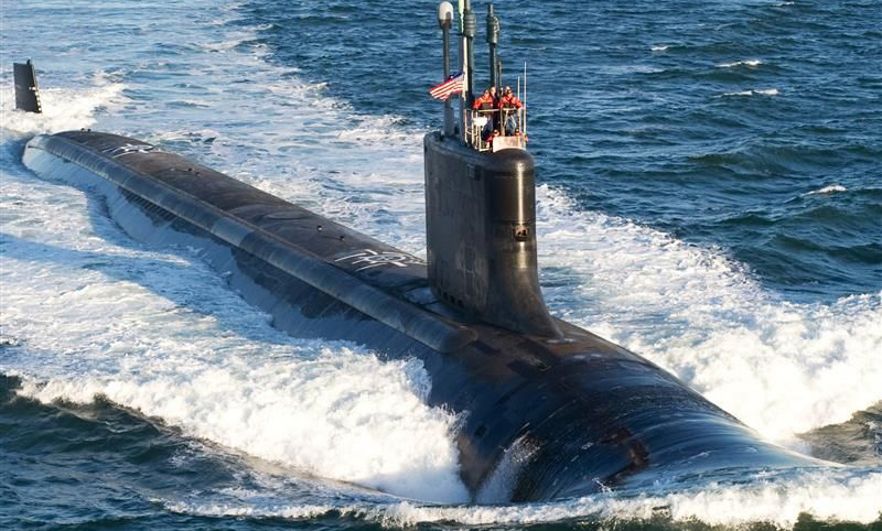Photo of Virginia Class submarine in water